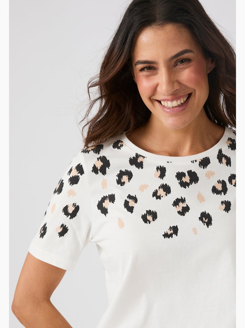 T-shirt imprimé reliefé - damart Blanc - Kiabi