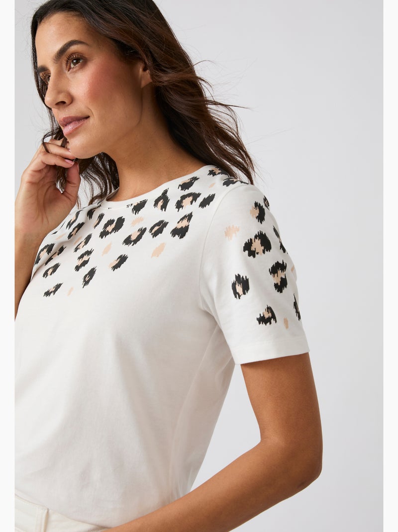 T-shirt imprimé reliefé - damart Blanc - Kiabi