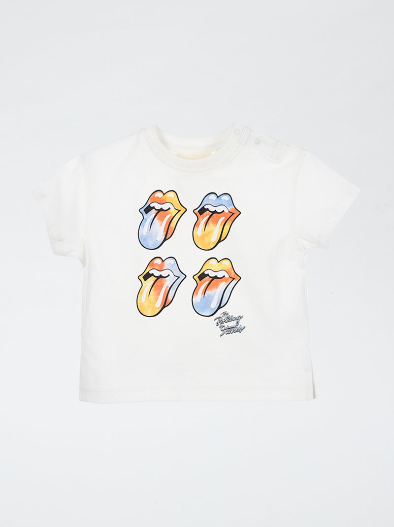 T-shirt imprimé 'Rolling Stones' BLANC - Kiabi
