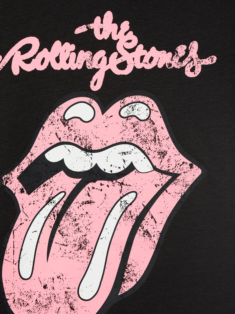 T-shirt imprimé 'Rolling stones' en coton Noir - Kiabi