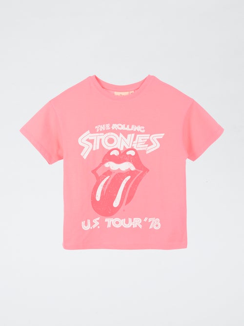 T-shirt imprimé 'Rolling stones' en coton - Kiabi