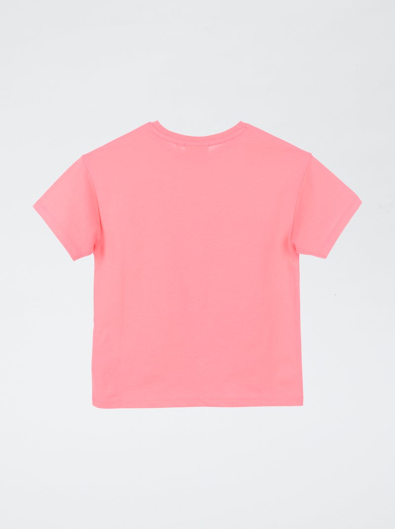 T-shirt imprimé 'Rolling stones' en coton Rose - Kiabi