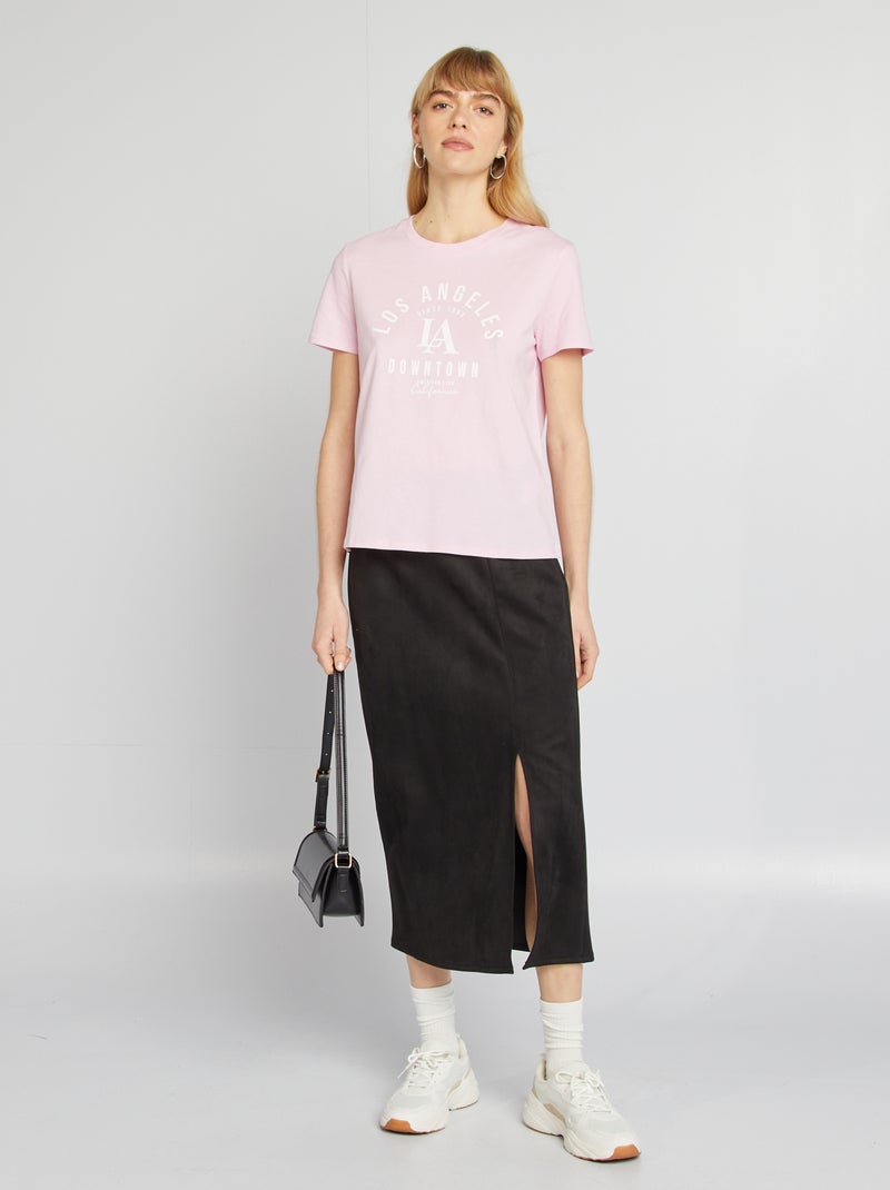 T-shirt imprimé Rose - Kiabi