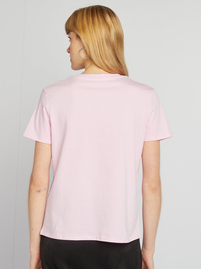 T-shirt imprimé Rose - Kiabi