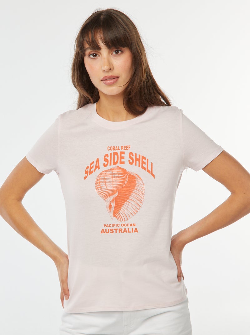 T-shirt imprimé Rose - Kiabi