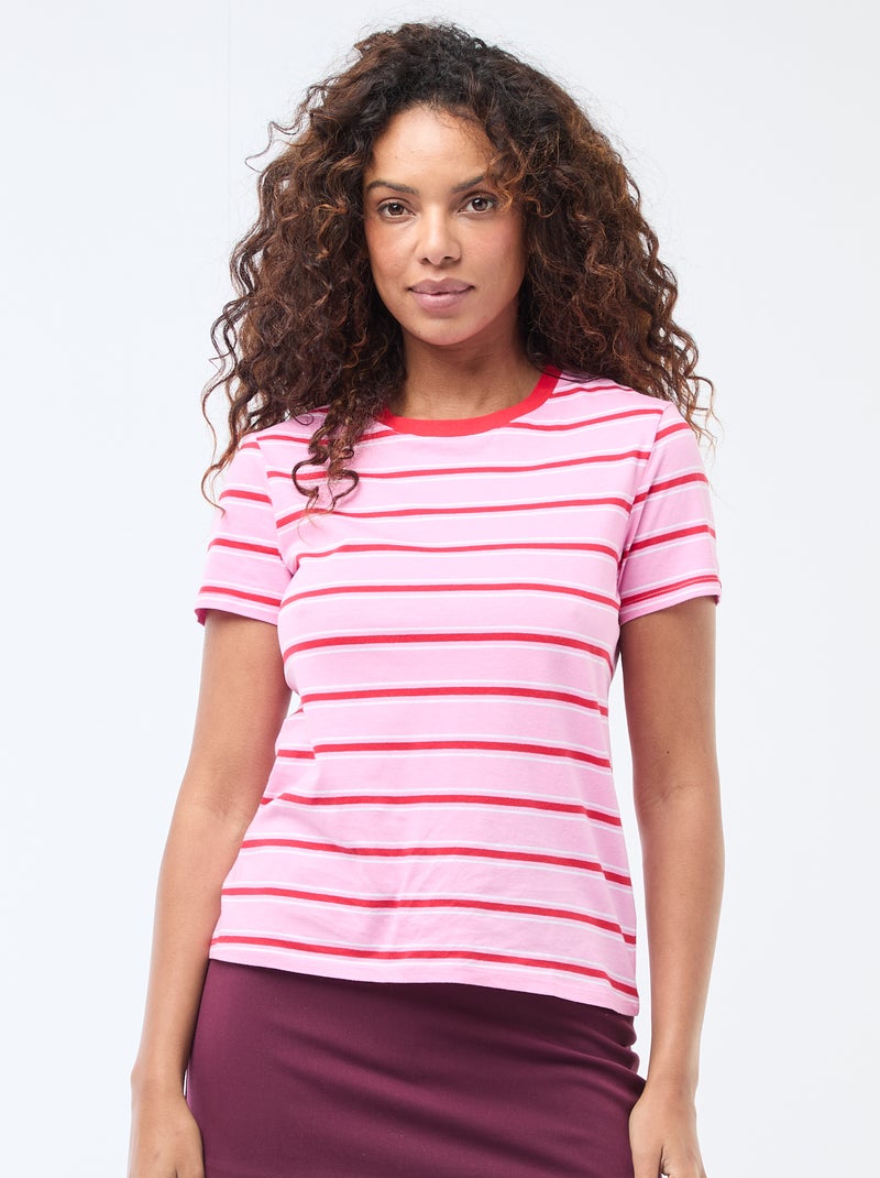 T-shirt imprimé Rose - Kiabi