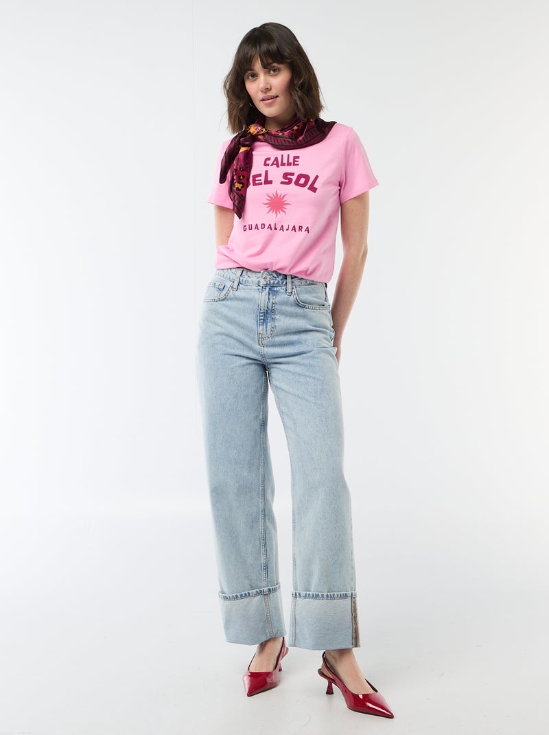 T-shirt imprimé Rose - Kiabi