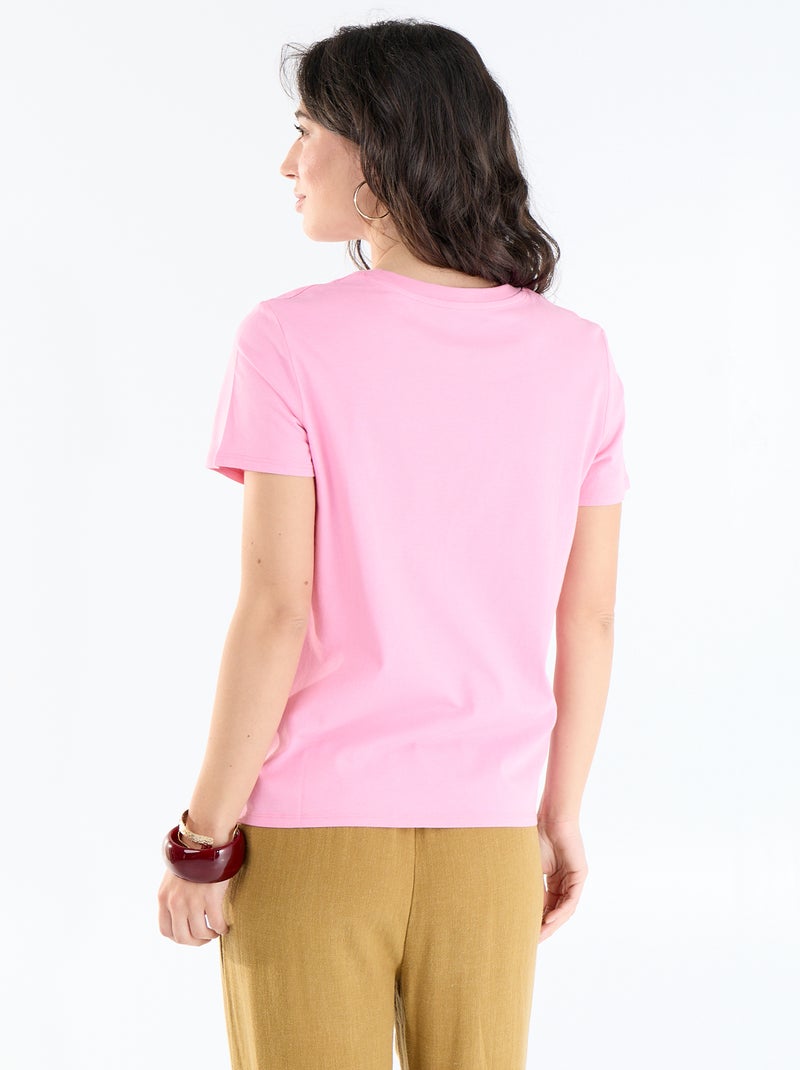 T-shirt imprimé Rose - Kiabi