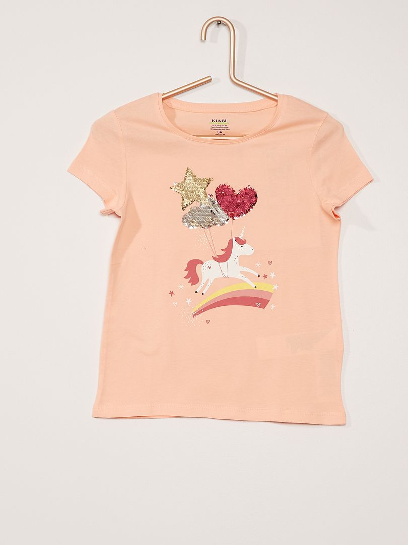 T-shirt imprimé rose - Kiabi