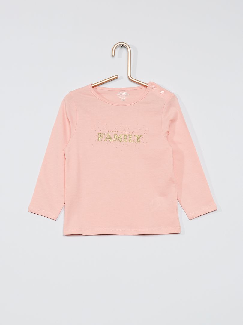 T-shirt imprimé rose/family - Kiabi