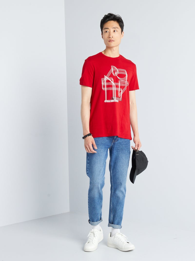 T-shirt imprimé Rouge - Kiabi