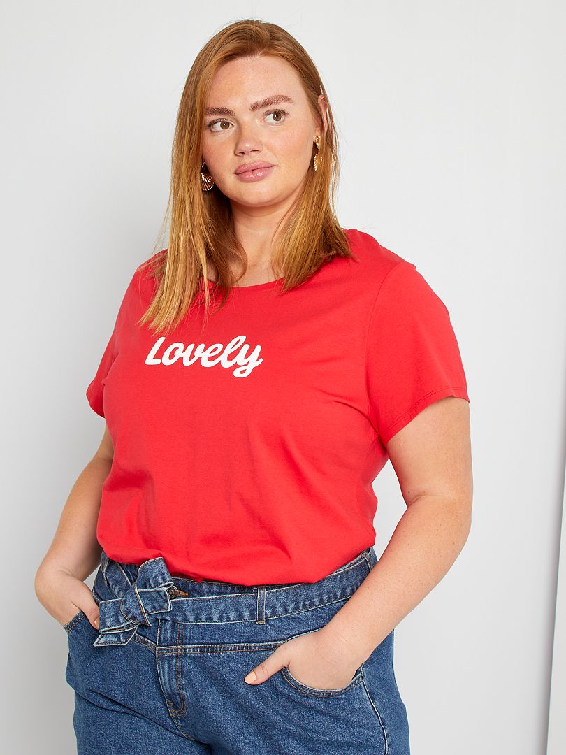 T-shirt imprimé rouge amour - Kiabi