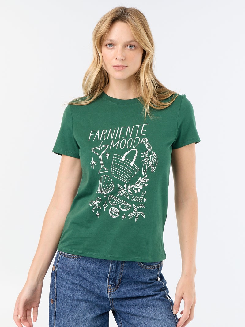 T-shirt imprimé Rouge - Kiabi