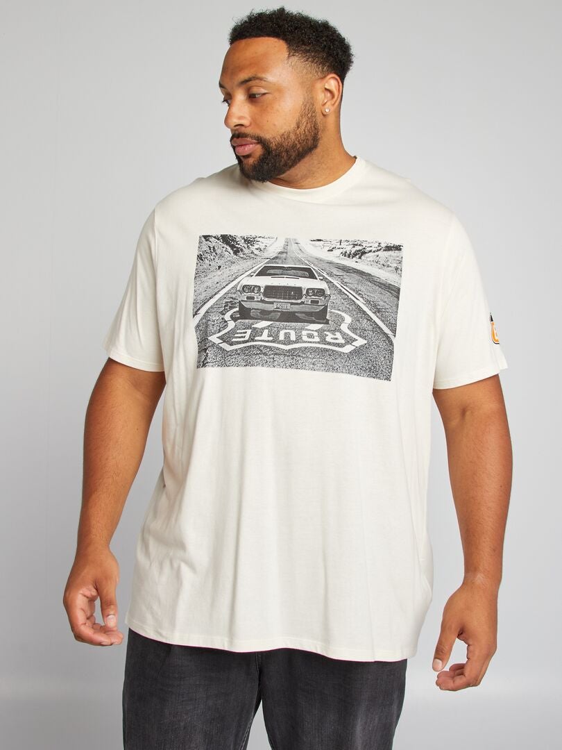 T-shirt imprimé route 66 Blanc - Kiabi