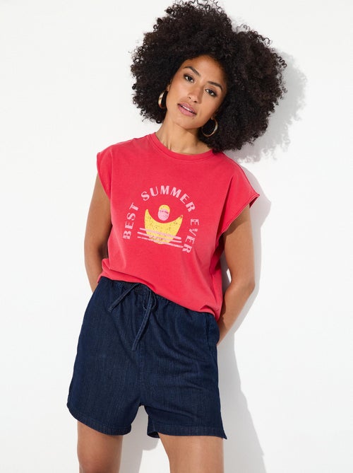 T-shirt imprimé sans manches MO Fashion - Kiabi