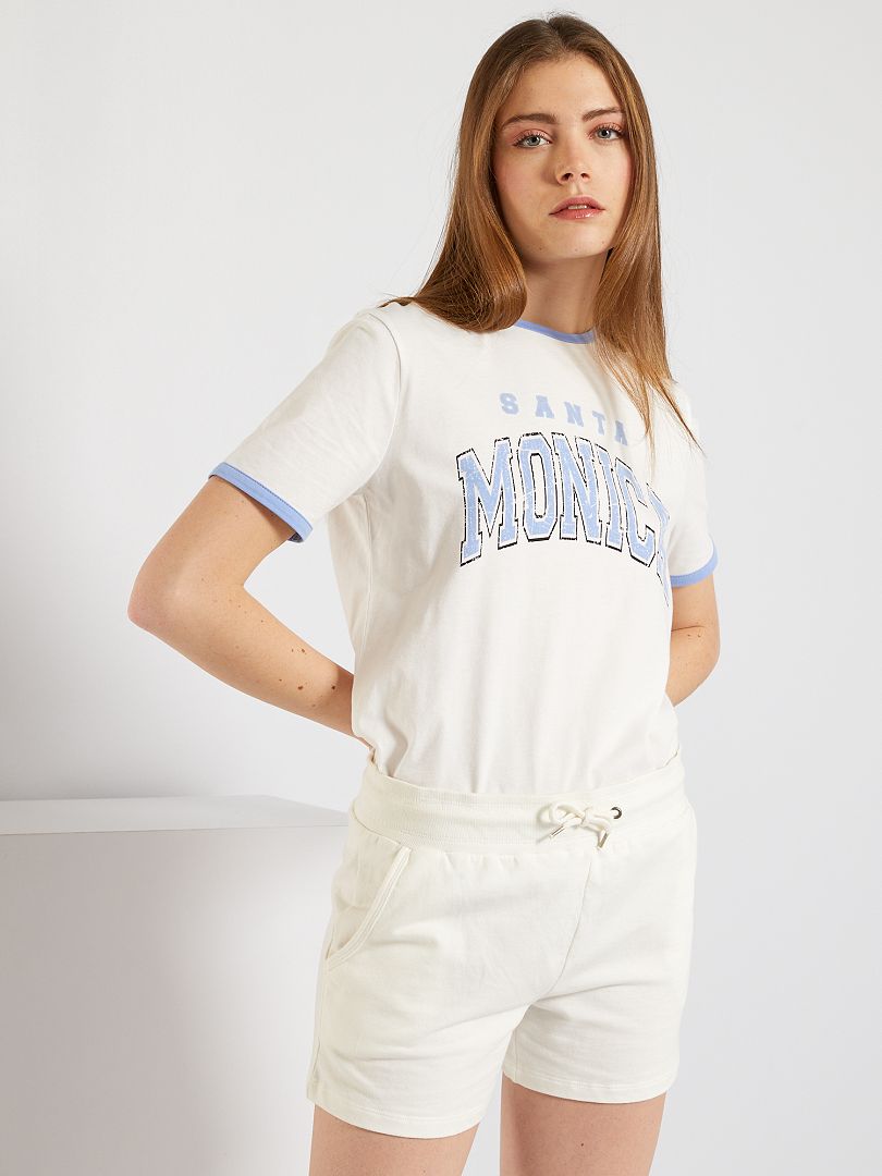 T-shirt imprimé 'Santa Monica' blanc - Kiabi