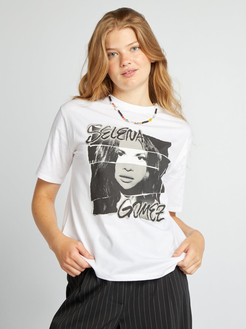 T-shirt imprimé 'Selena Gomez' blanc - Kiabi