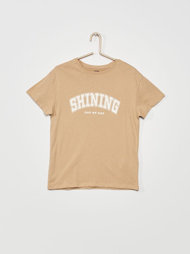 T-shirt imprimé 'Shining' Beige - Kiabi