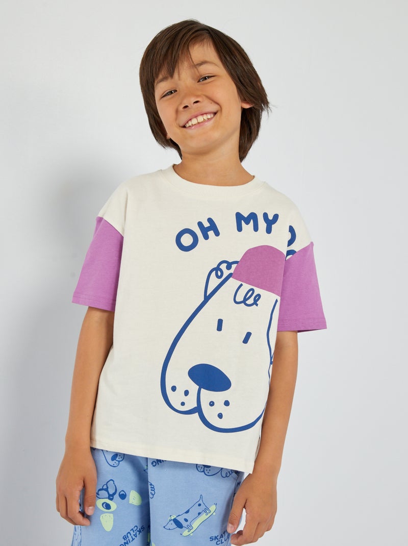 T-shirt imprimé 'Skate' Blanc - Kiabi