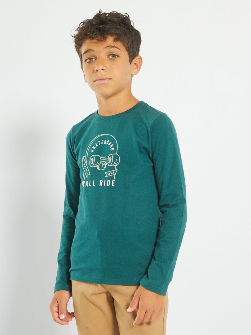 T-shirt imprimé 'Skate' vert - Kiabi