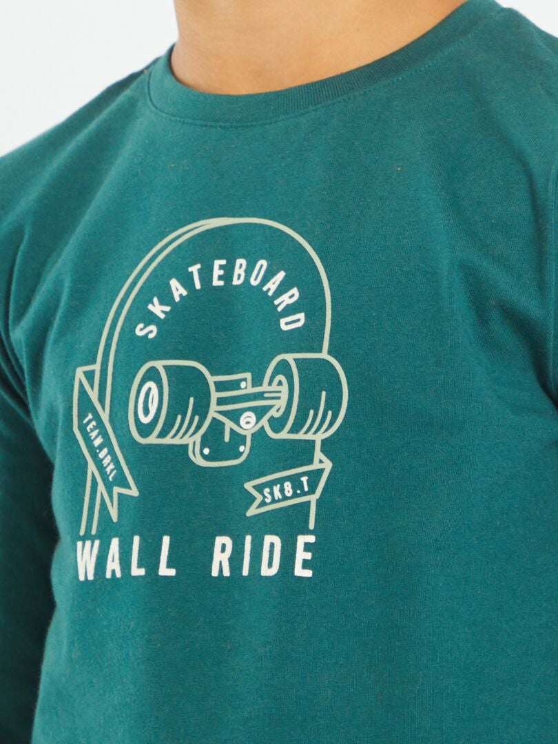 T-shirt imprimé 'Skate' vert - Kiabi