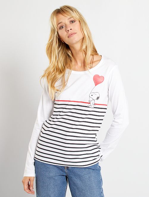 T-shirt imprimé 'Snoopy'                             blanc 
