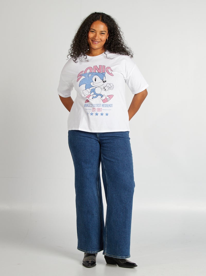 T-shirt imprimé 'Sonic' blanc - Kiabi
