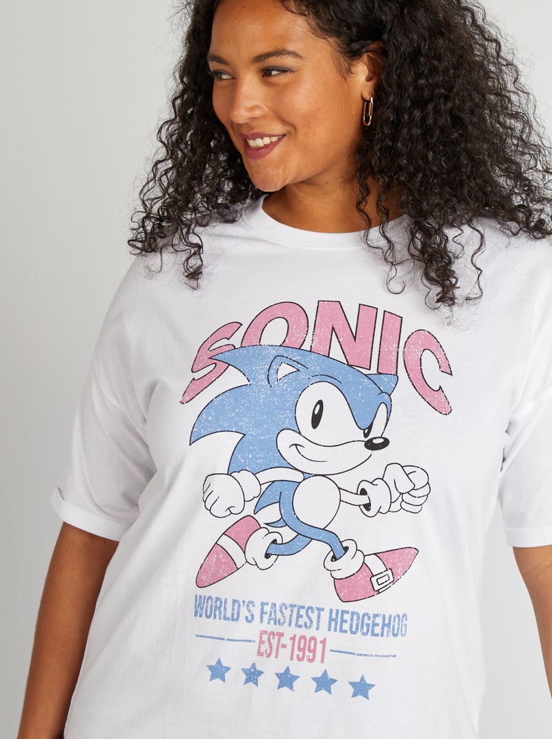 T-shirt imprimé 'Sonic' blanc - Kiabi
