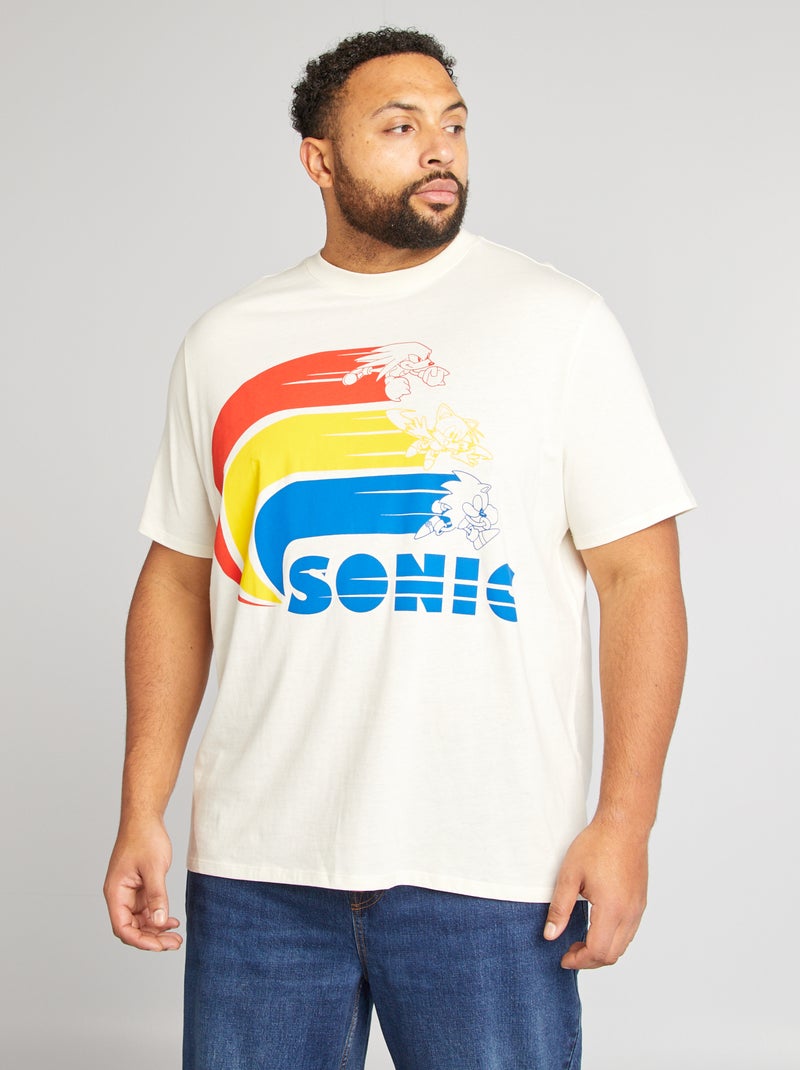 T-shirt imprimé 'Sonic' blanc - Kiabi