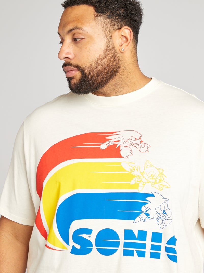 T-shirt imprimé 'Sonic' blanc - Kiabi