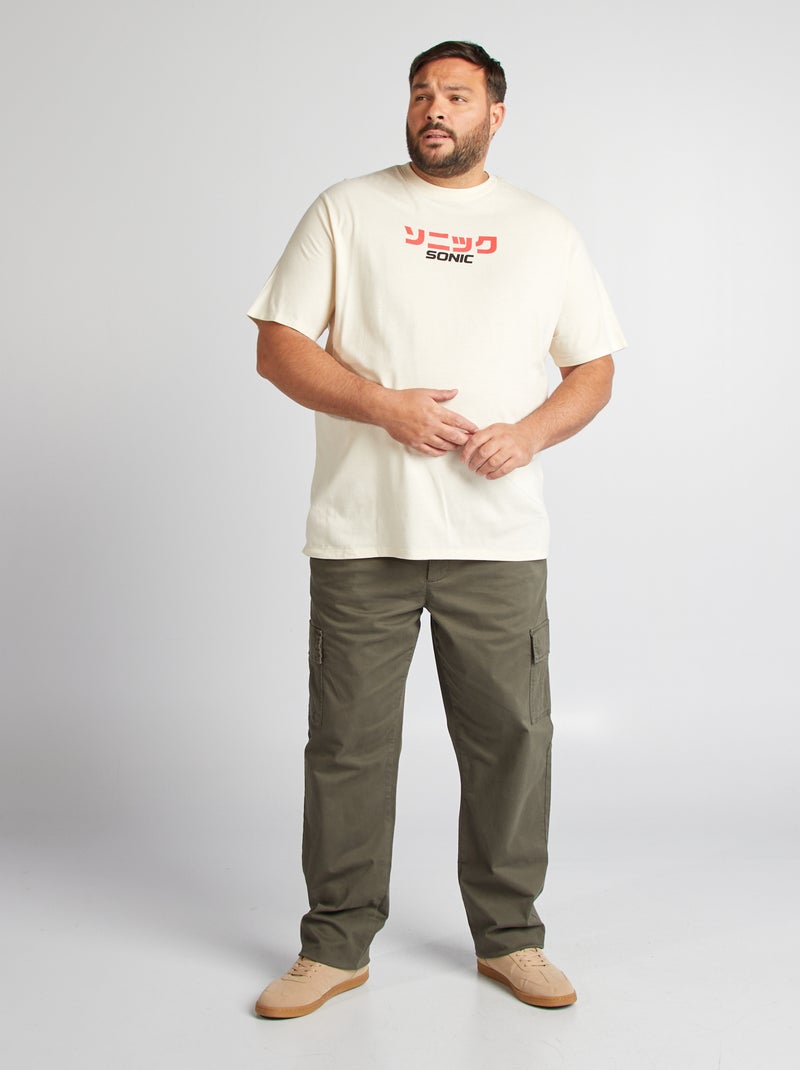 T-shirt imprimé 'Sonic' manches courtes beige - Kiabi