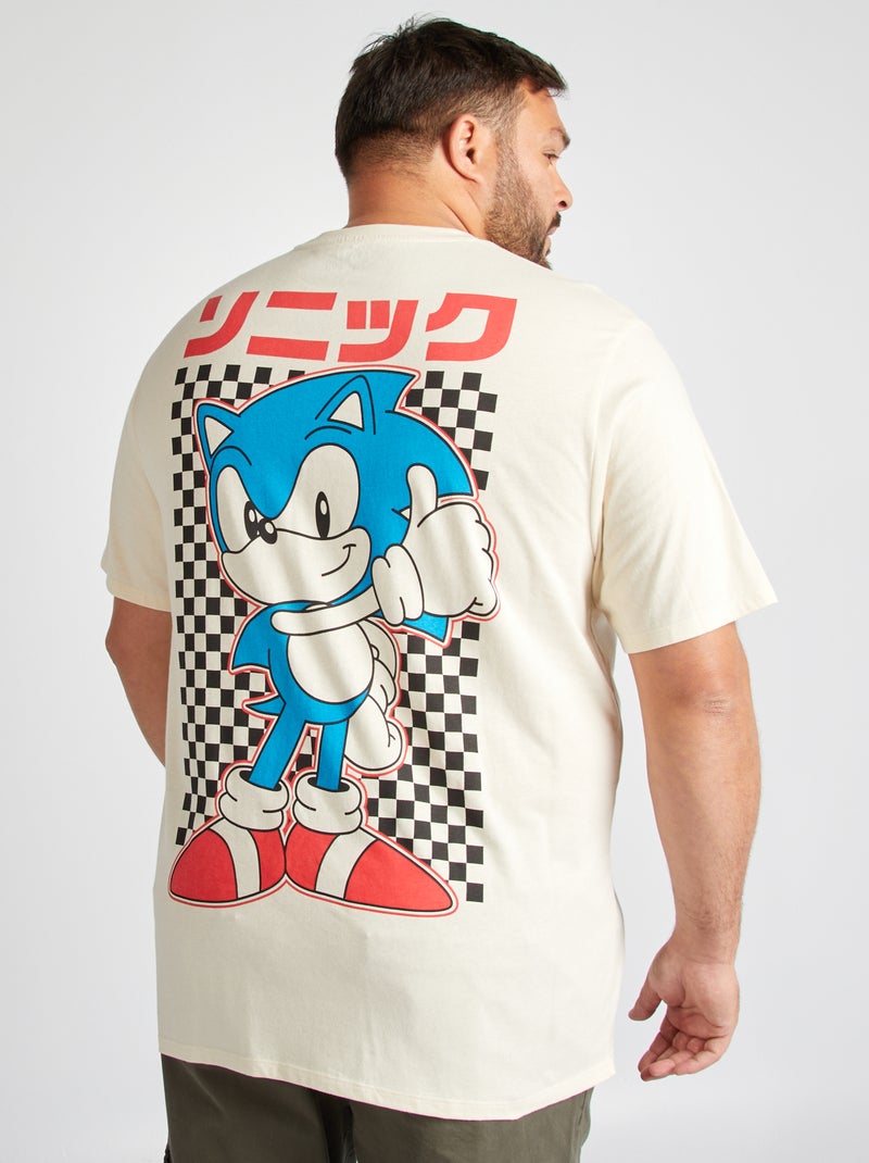T-shirt imprimé 'Sonic' manches courtes beige - Kiabi
