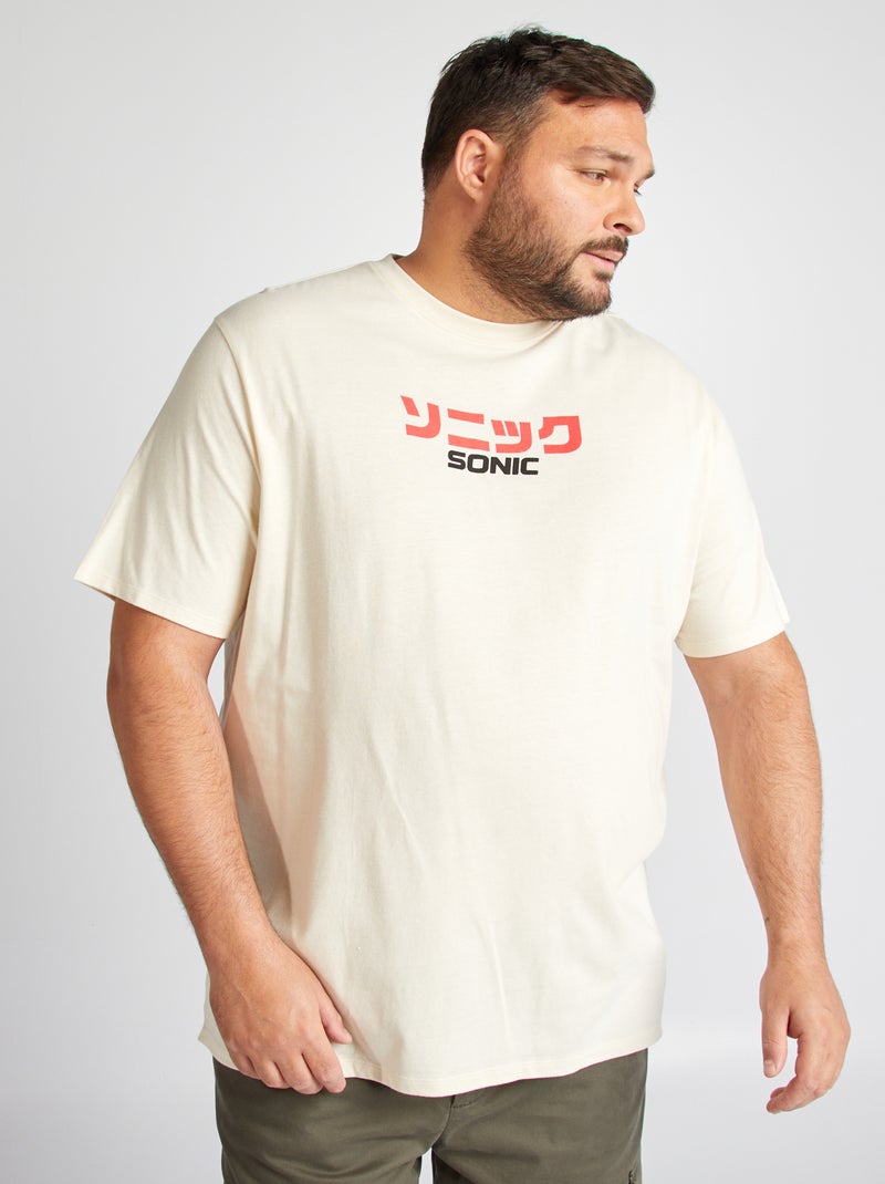 T-shirt imprimé 'Sonic' manches courtes beige - Kiabi