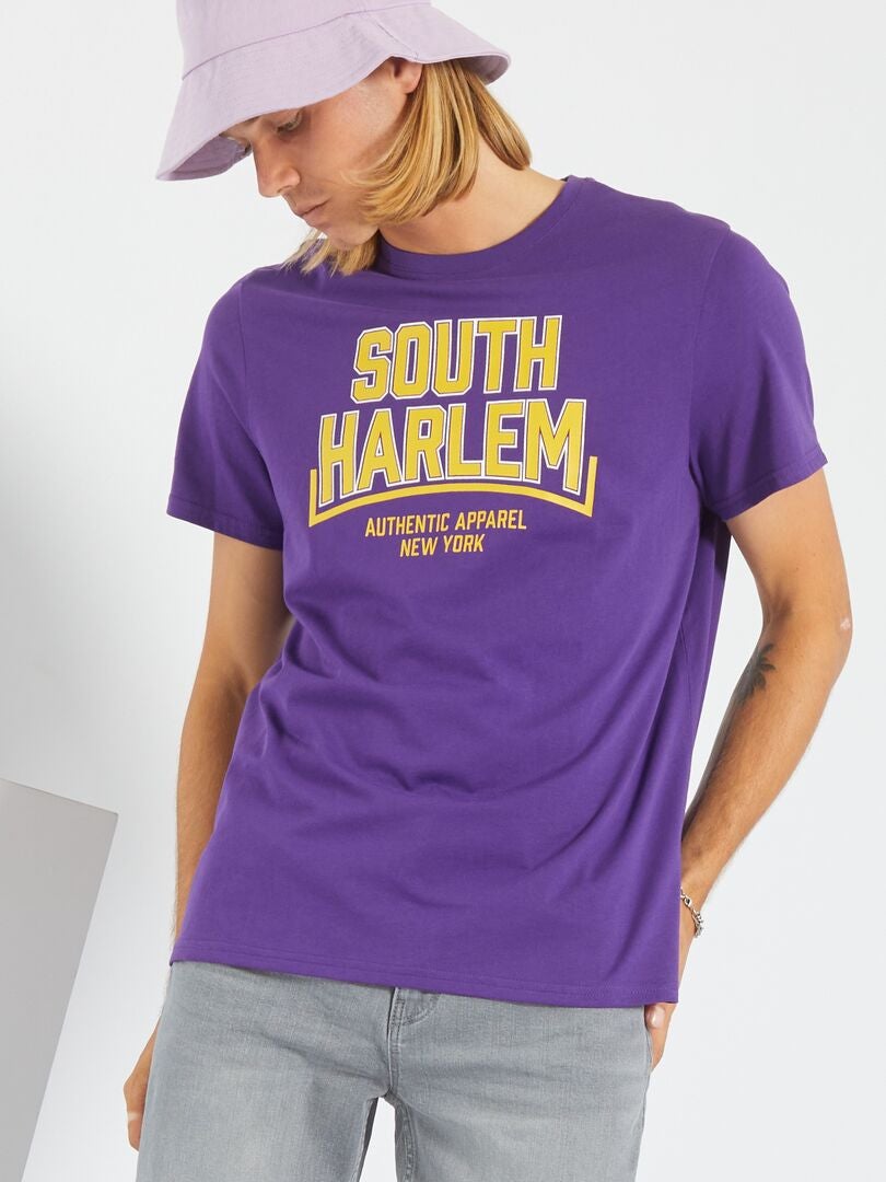 T-shirt imprimé 'South Harlem' Violet - Kiabi