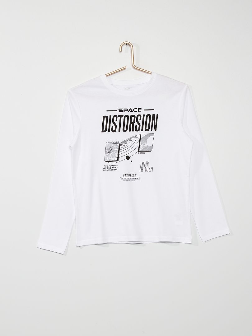 T-shirt imprimé 'Space Distorsion' blanc - Kiabi