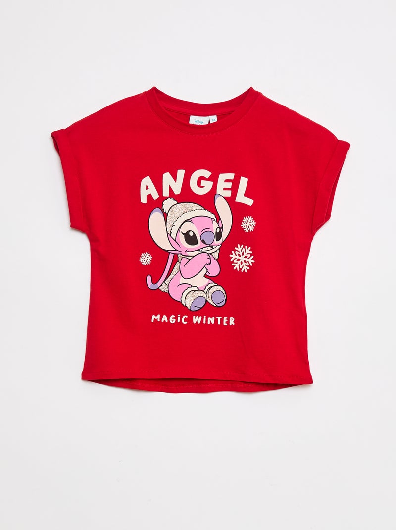 T-shirt imprimé 'Stitch' Rouge - Kiabi