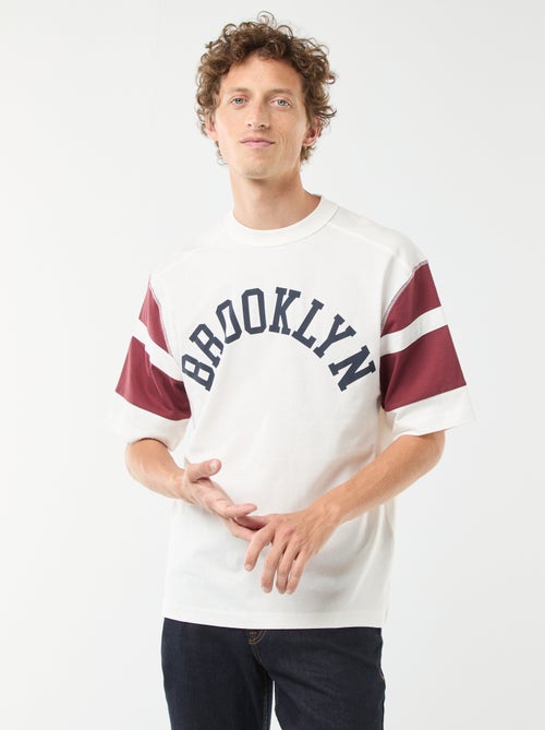 T-shirt imprimé style sport 'Brooklin' à manches courtes - Kiabi