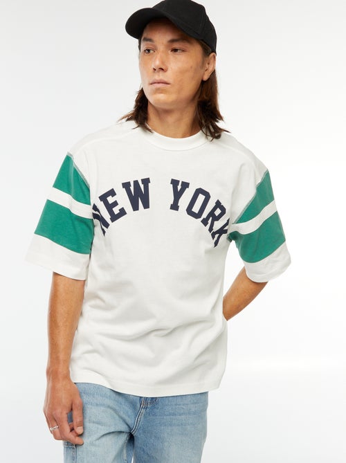 T-shirt imprimé style sport 'New York' à manches courtes - Kiabi