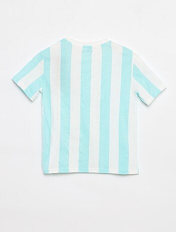 T-shirt imprimé 'summer' manches courtes à rayures