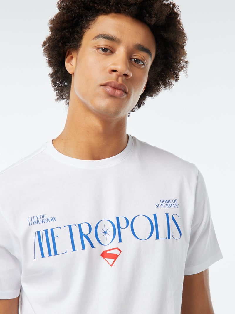 T-shirt imprimé 'Super-man' Blanc - Kiabi