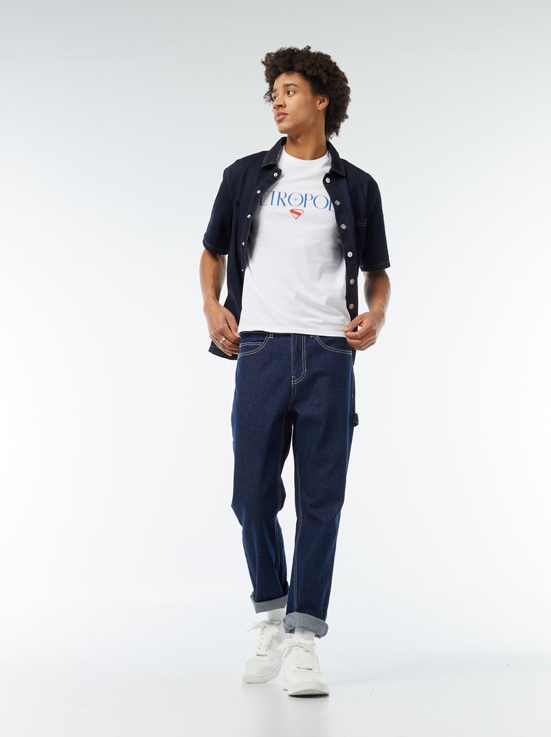 T-shirt imprimé 'Super-man' Blanc - Kiabi
