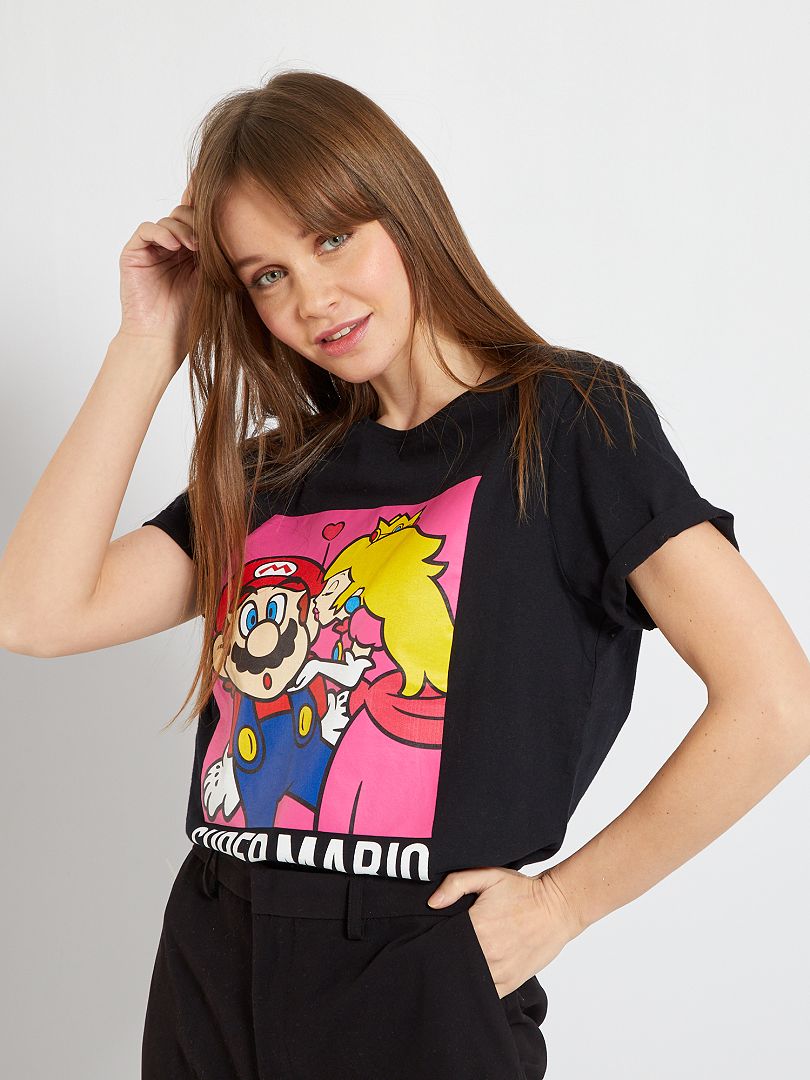 T-shirt imprimé 'Super Mario' noir - Kiabi