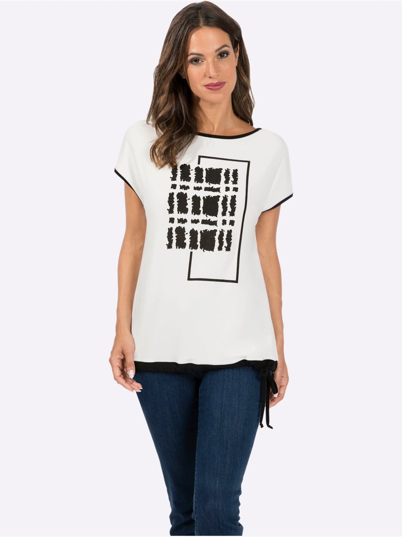 T-shirt Imprimé Superbe Qualité Douce Et Fluide - Taille Standard - Witt Ecru - Kiabi