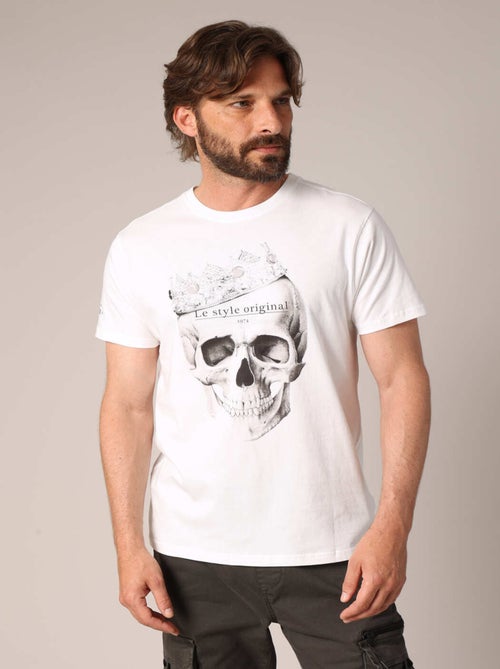 T-shirt imprimé tête de mort couronnée avec inscription « The Original 1974 Style » 'Deeluxe' - Kiabi