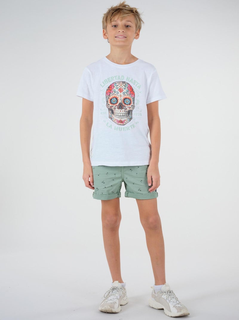 T-shirt imprimé tête de mort 'Deeluxe' Blanc - Kiabi