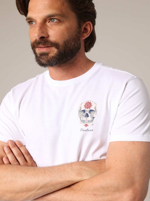 T-shirt imprimé tête de mort et mandala en 100% coton 'Deeluxe' - Kiabi