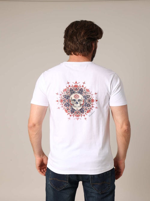 T-shirt imprimé tête de mort et mandala en 100% coton 'Deeluxe' - Kiabi