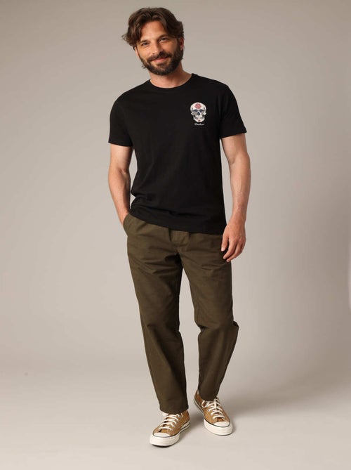 T-shirt imprimé tête de mort et mandala en 100% coton 'Deeluxe' - Kiabi T-shirt imprimé tête de mort et mandala en 100% coton 'Deeluxe' - Kiabi