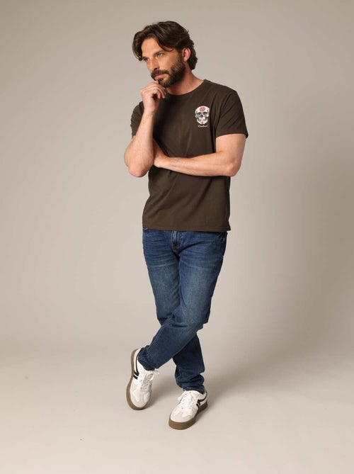 T-shirt imprimé tête de mort et mandala en 100% coton 'Deeluxe' - Kiabi