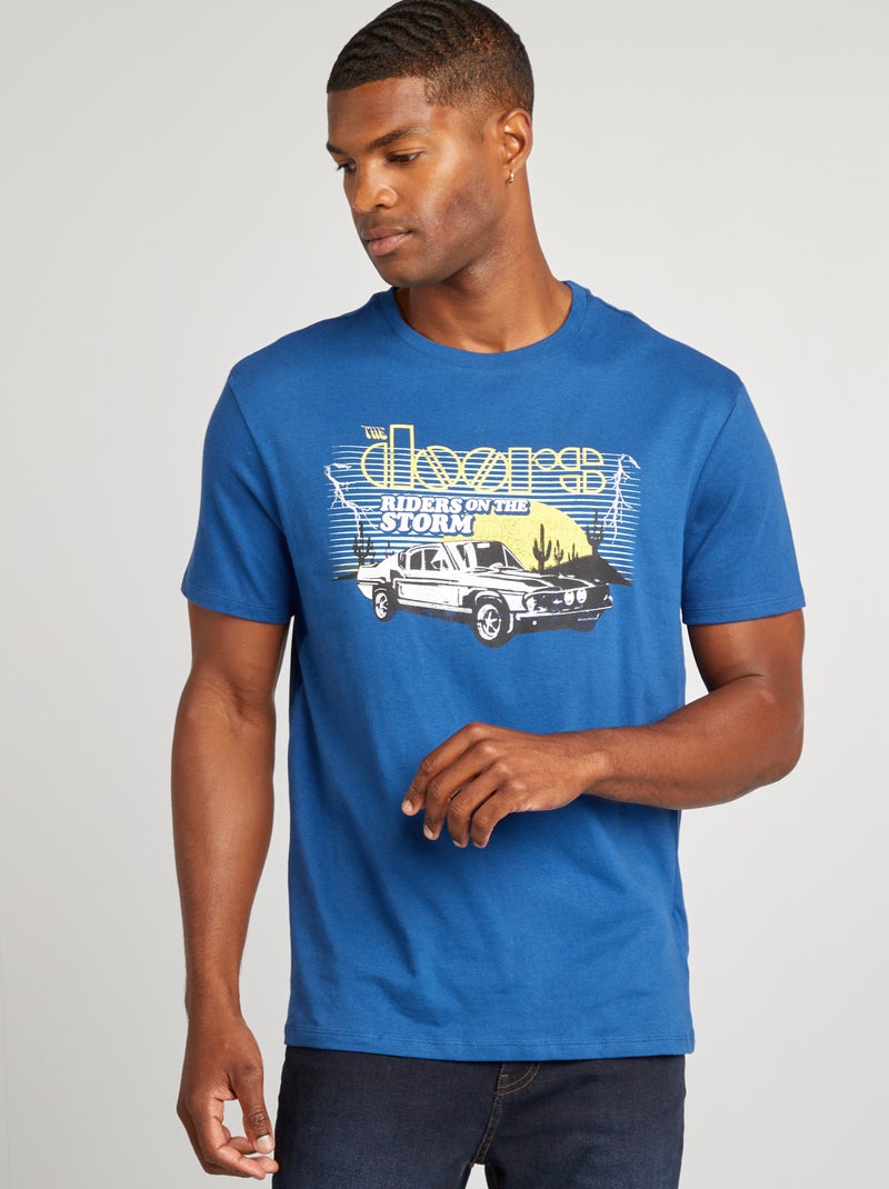 T-shirt imprimé 'The Doors' Bleu - Kiabi